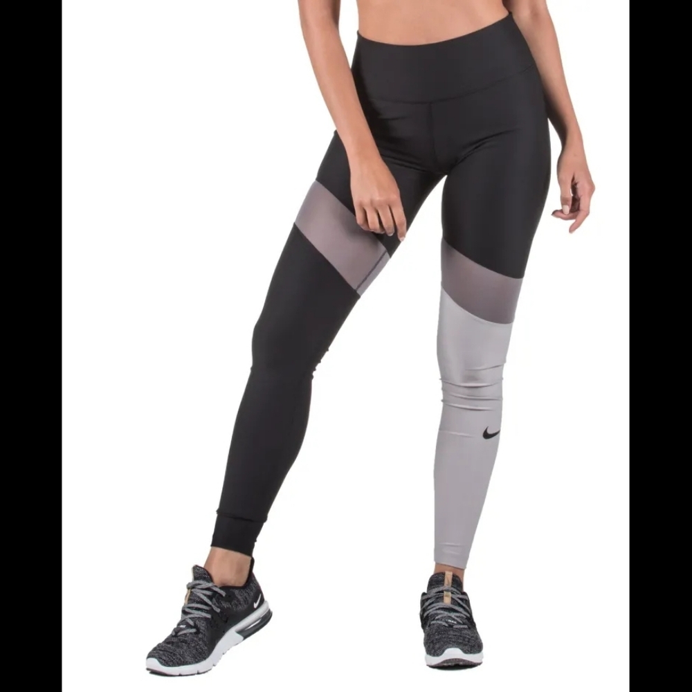 Nike | Women's High Waisted Dri-Fit Leggings In Black And Gray